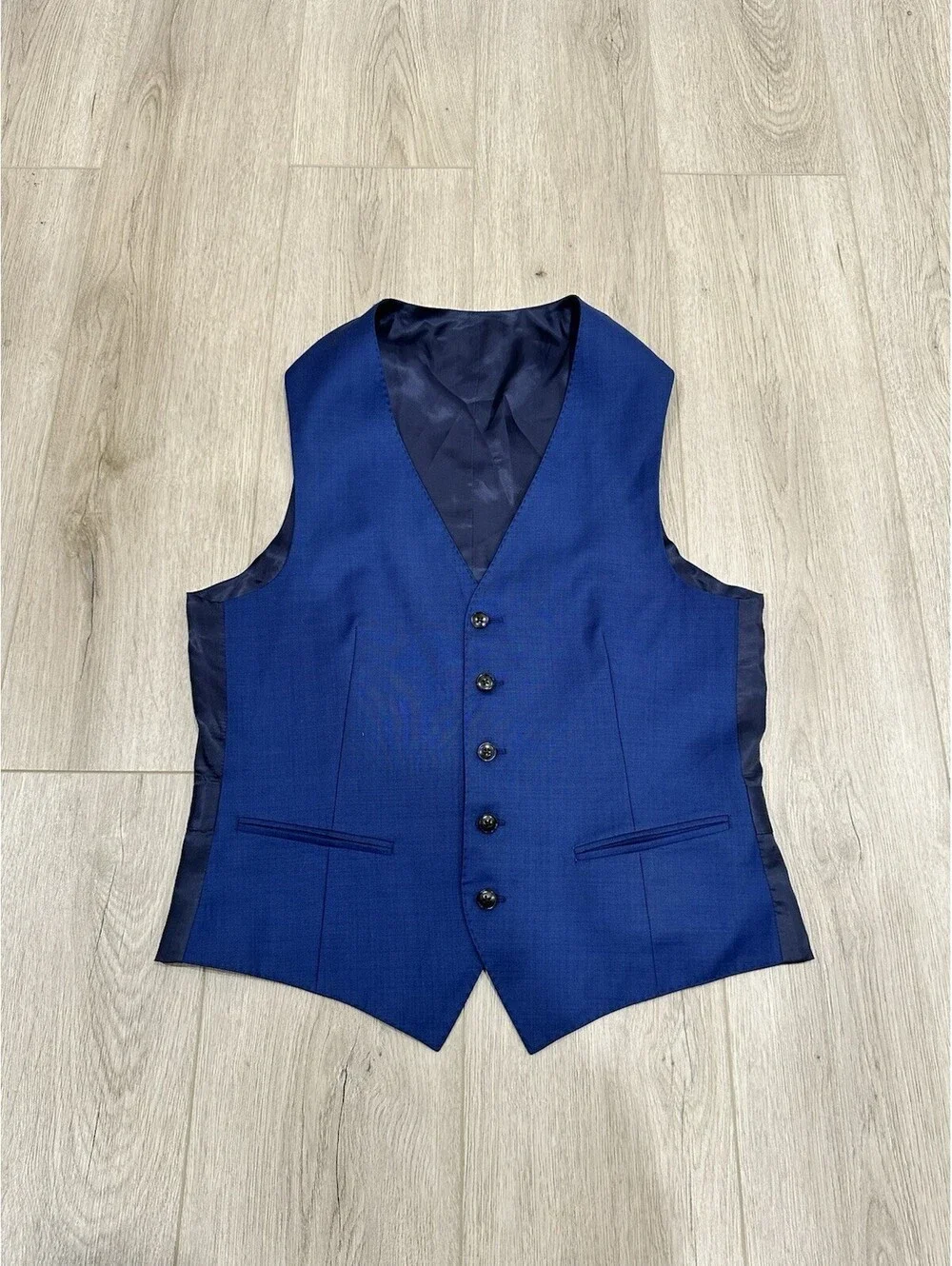 Suitsupply Vest Men's Medium Blue 100% Wool Vitale Barberis Canonico Size 48
